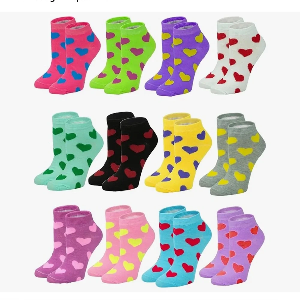 12-Pair Women's Ankle Socks, Colorful Comfortable Lightweight Athletic